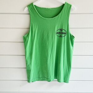 Aruba Dutch Caribbean Men’s Green Logo Tank Top Size Medium